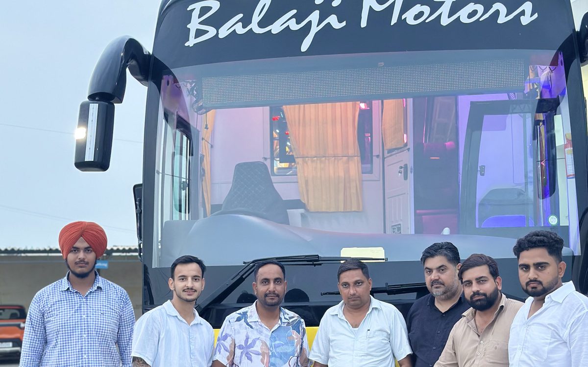 Balaji Motors team taking delivery of their GC coach