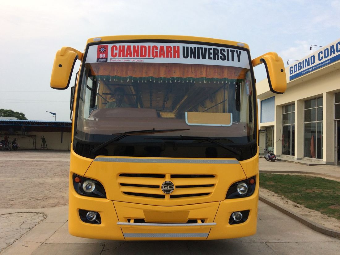 Gobind Coach Institutional bus, front view